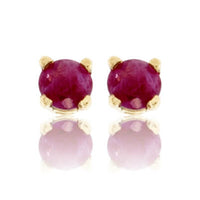 Round Red Emerald Stud Earrings - Park City Jewelers