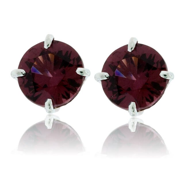 Round Rhodolite Garnet Stud Earrings - Park City Jewelers