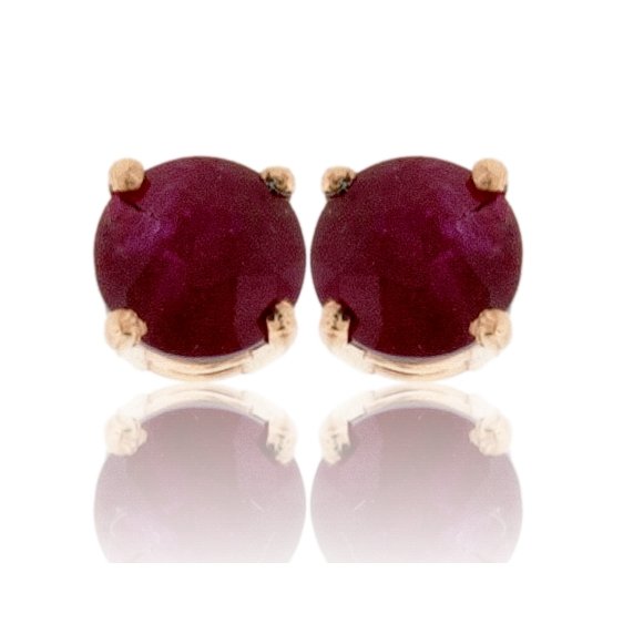 Round Ruby Basket Stud Earrings - Park City Jewelers