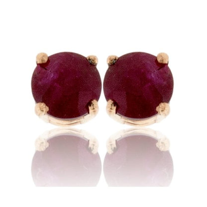 Round Ruby Basket Stud Earrings - Park City Jewelers