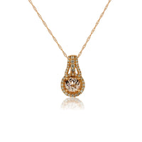 Round-Shaped Morganite and Diamond Pendant - Park City Jewelers