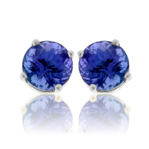 Round Tanzanite Stud Earrings - Park City Jewelers