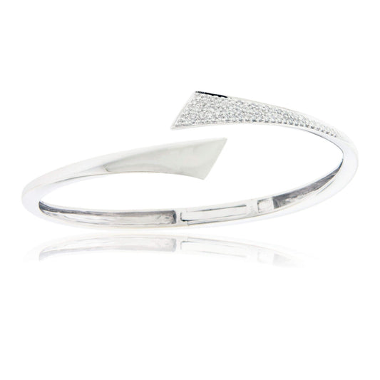 Round White Diamond Hinged Cuff Bracelet - Park City Jewelers
