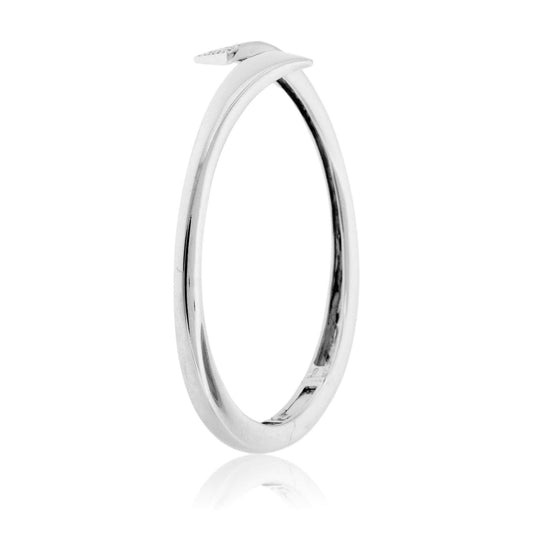 Round White Diamond Hinged Cuff Bracelet - Park City Jewelers