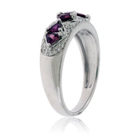 Rounded Trillion Ruby and Diamond Ring - Park City Jewelers