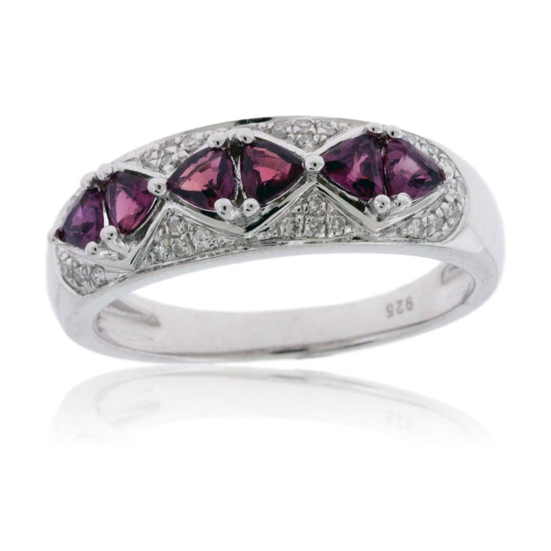 Rounded Trillion Ruby and Diamond Ring - Park City Jewelers