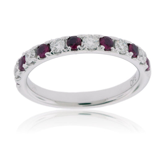 Ruby and Diamond Alternating Band - Park City Jewelers