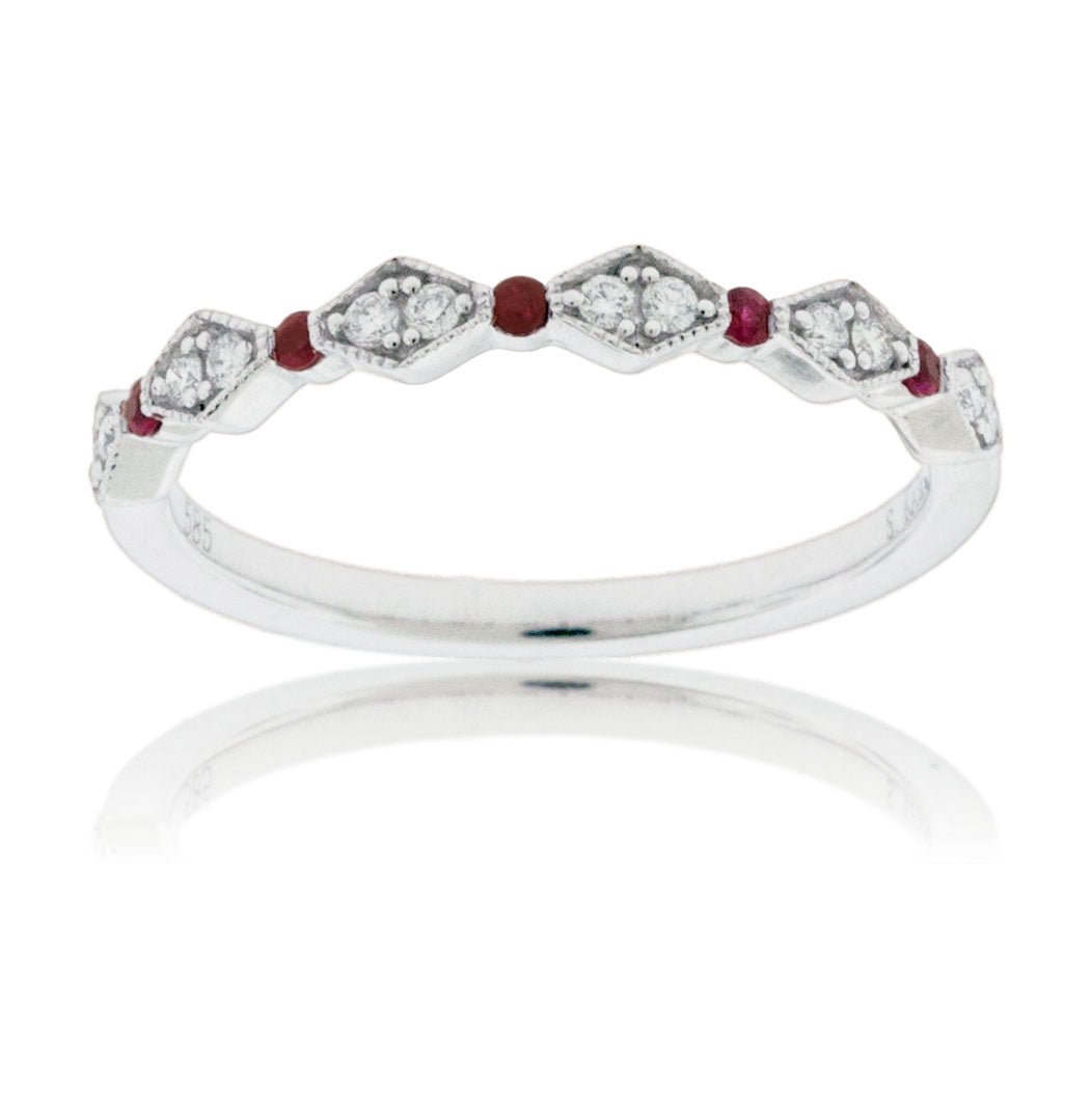 Stackable Ring Lab-Created Ruby&Diamond Sterling Silver | Kay