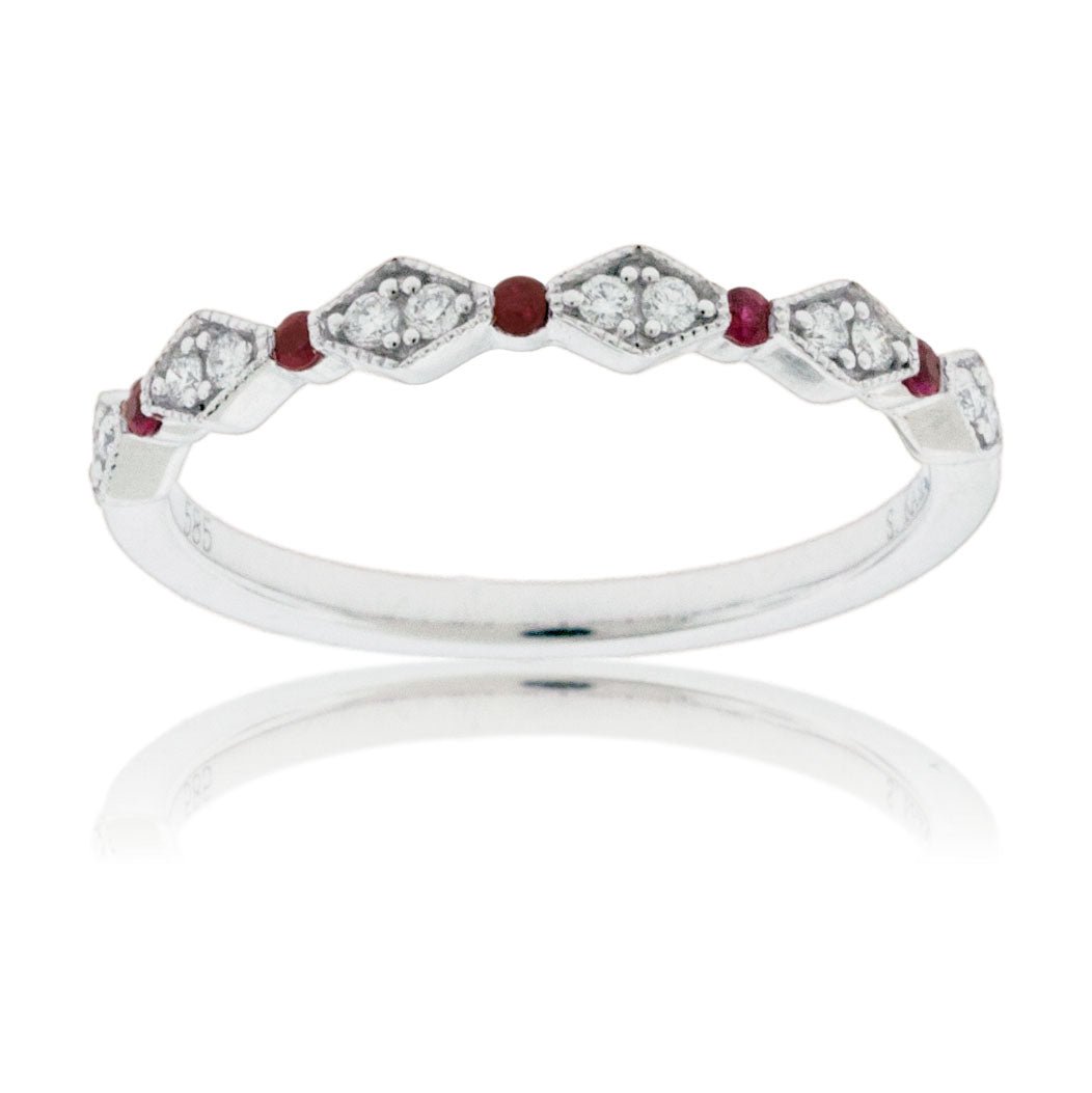 Ruby diamond stackable ring Clearance