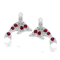 Ruby & Diamond Dolphin Earrings - Park City Jewelers