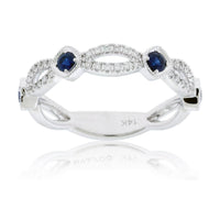 Sapphire Accented Diamond Band - Park City Jewelers