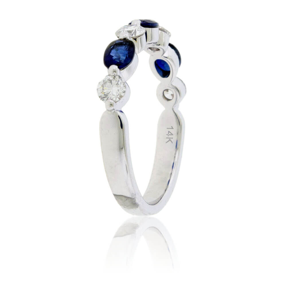 Sapphire and Diamond Alternating Band - Park City Jewelers