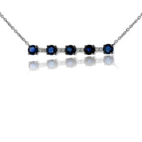 Sapphire and Diamond Bar Style Necklace - Park City Jewelers