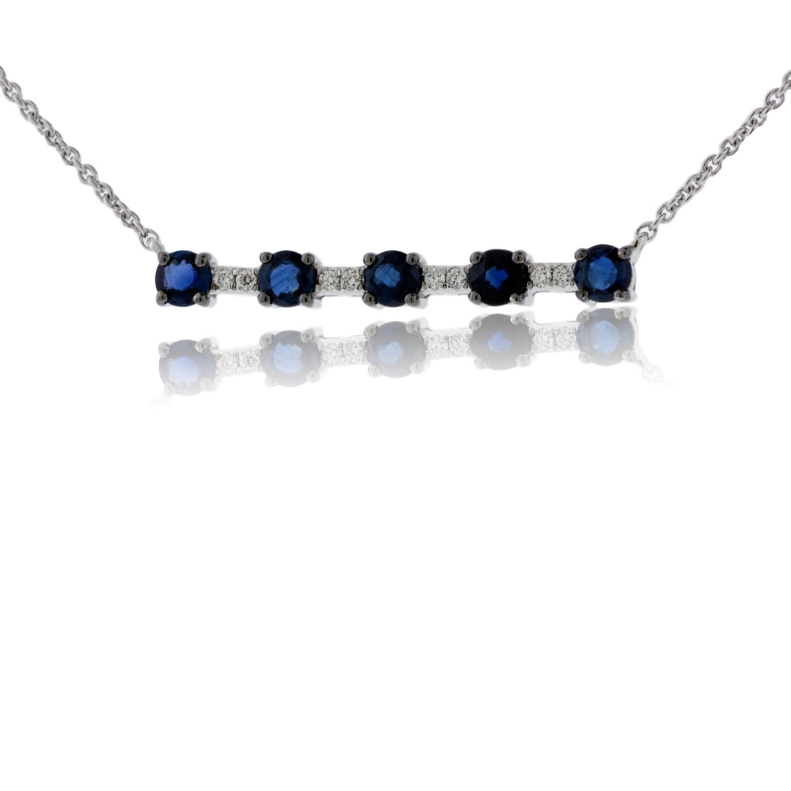 Sapphire and Diamond Bar Style Necklace - Park City Jewelers