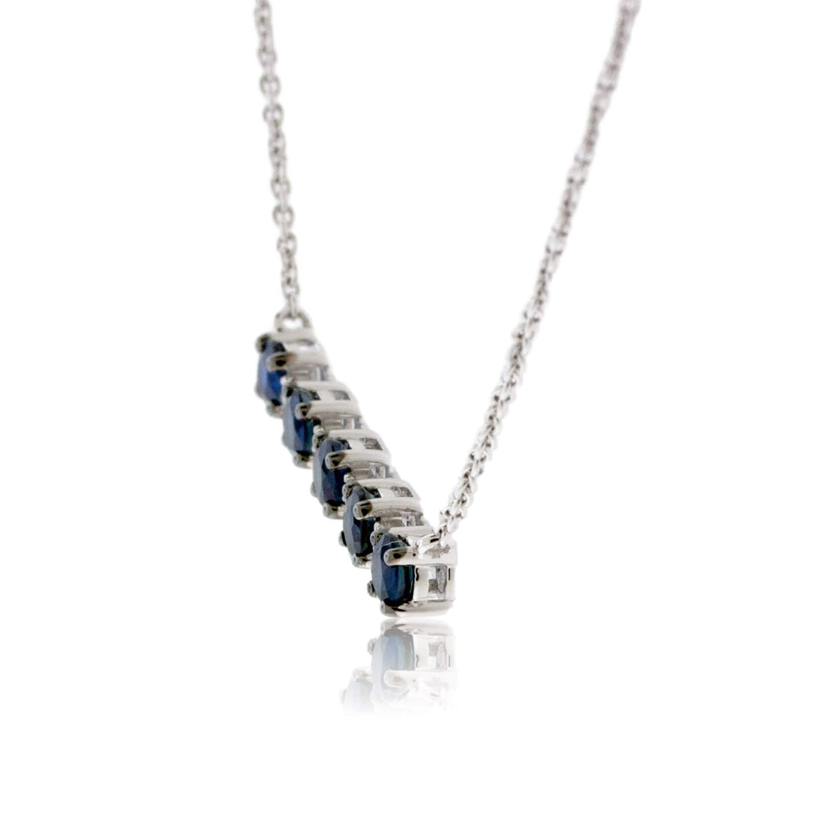 Sapphire and Diamond Bar Style Necklace - Park City Jewelers
