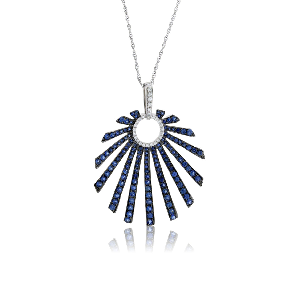 Sapphire and Diamond Fan Style Necklace - Park City Jewelers
