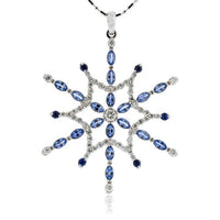 Sapphire and Diamond Snowflake Pendant - Park City Jewelers