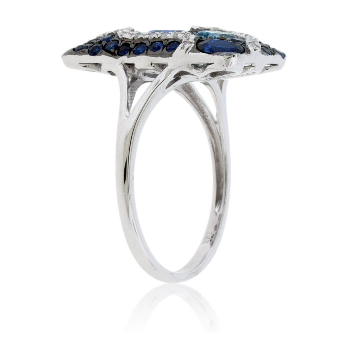 Sapphire, Blue Topaz & Diamond Fault Style Ring - Park City Jewelers