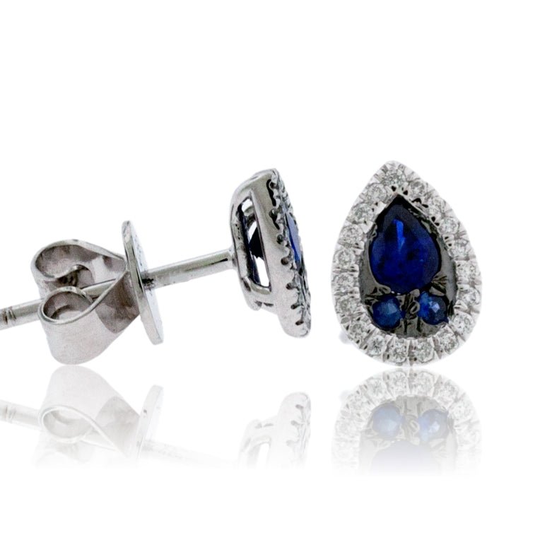 Sapphire Cluster and Diamond Stud Earrings - Park City Jewelers