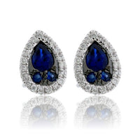 Sapphire Cluster and Diamond Stud Earrings - Park City Jewelers