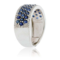 Sapphire Three Row & Diamond Band - Park City Jewelers