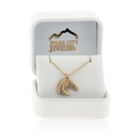 Satin English Horse with Diamond Mane Necklace - Park City Jewelers