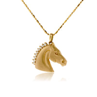 Satin English Horse with Diamond Mane Necklace - Park City Jewelers