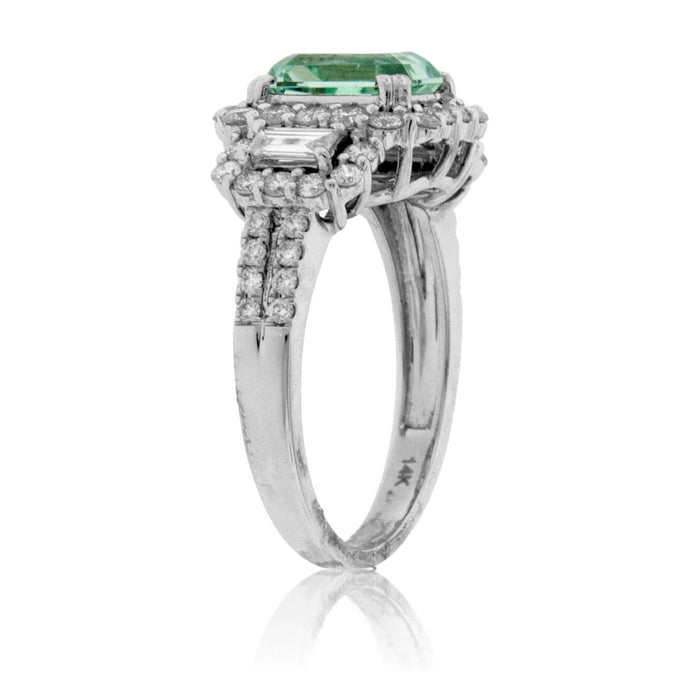 Sea Foam Green Tourmaline & Diamond Ring - Park City Jewelers