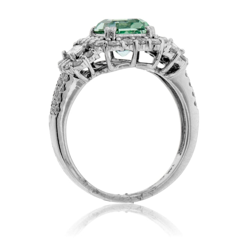 Sea Foam Green Tourmaline & Diamond Ring - Park City Jewelers