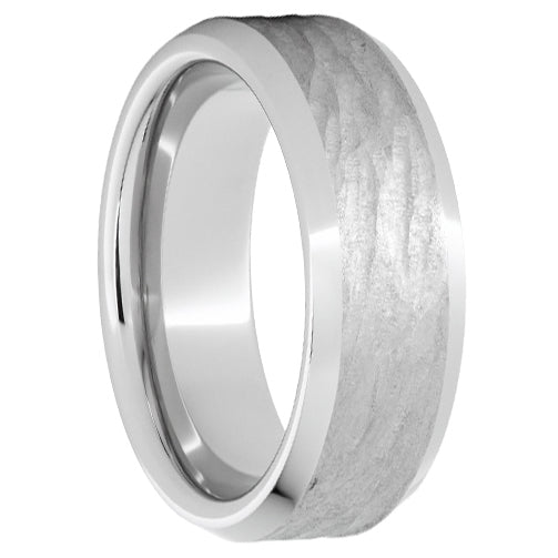 Serinium Beveled Edge Band with Bark Finish - Park City Jewelers