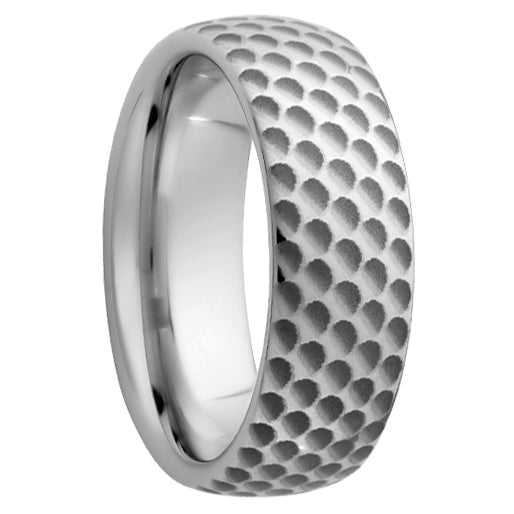 Serinium Domed Band with Golf Ball Laser Engraving - Park City Jewelers