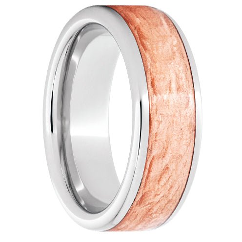 Serinium Pipe Cut Band with Bark Finish Copper Inlay - Park City Jewelers