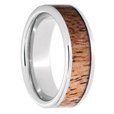 Serinium Pipe Cut Band with Exotic Mango Wood Inlay - Park City Jewelers
