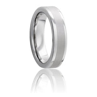 Serinium Pipe Cut with 4mm Laser Satin Stripe Band - Park City Jewelers