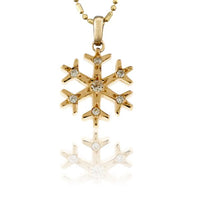 Seven Diamond Accented Snowflake Pendant - Park City Jewelers