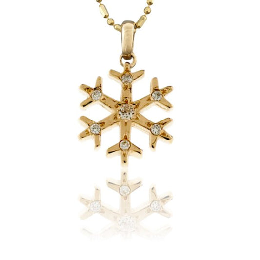 Seven Diamond Accented Snowflake Pendant - Park City Jewelers