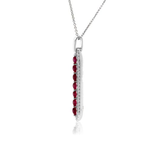 Seven Round Ruby & Diamond Pendant - Park City Jewelers