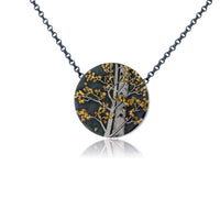 Silver, 18K Gold, & Nugget Gold Aspen Duet I Pendant - Park City Jewelers