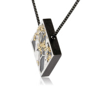 Silver, 18K Gold, & Nugget Gold Aspen Duet On Point Pendant - Park City Jewelers