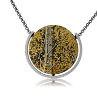 Silver, 18K Gold, & Nugget Gold Aspen Duet Pendant - Park City Jewelers