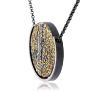 Silver, 18K Gold, & Nugget Gold Aspen Duet Pendant - Park City Jewelers