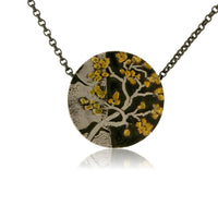 Silver, 18K Gold, & Nugget Gold Aspen Duet Pendant - Park City Jewelers