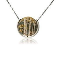 Silver, 18K Gold, & Nugget Gold Aspen Pendant - Park City Jewelers