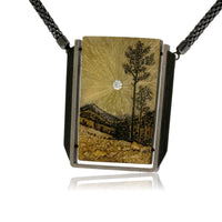 Silver, 18K Gold, & Nugget Gold Rocky Mountain Memories Pendant - Park City Jewelers