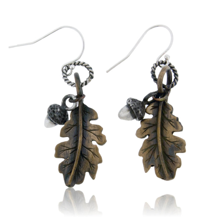 Silver Acorn & Oak Leaf Dangle Earrings - Park City Jewelers