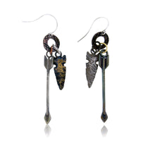 Silver & Bronze Arrowhead & Arrow Dangle Earrings - Park City Jewelers