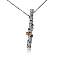 Silver Carved Aspen with Gold Leaf Adorn Pendant - Park City Jewelers