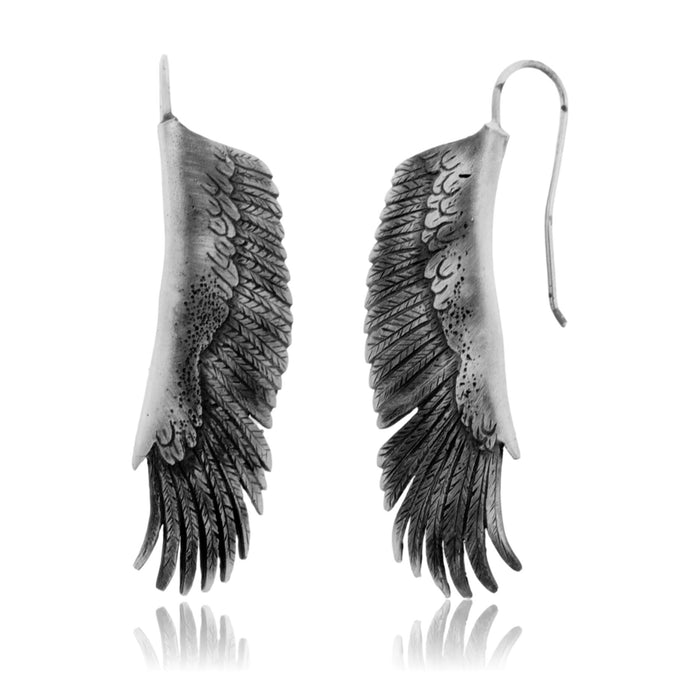 Silver Eagle Wing Drop Earrings - Park City Jewelers