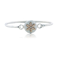 Silver & Gold Diamond Snowflake Bangle Bracelet - Park City Jewelers