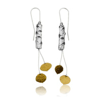 Silver & Gold Leaf Drop Aspen Earrings - Park City Jewelers